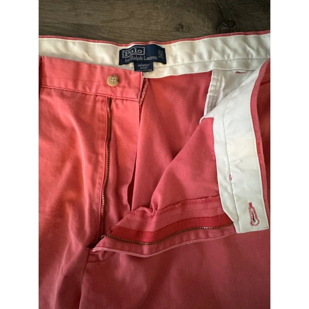 Polo Ralph Lauren Prospect Shorts Men 42 Coral Pink Salmon Cotton Chino 9 Inseam